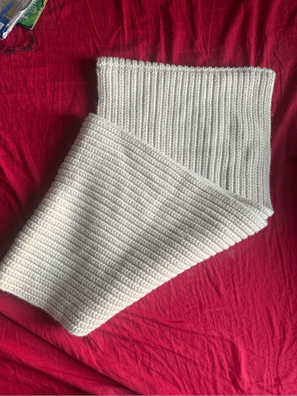 J. Crew Cream Knit Infinity Scarf